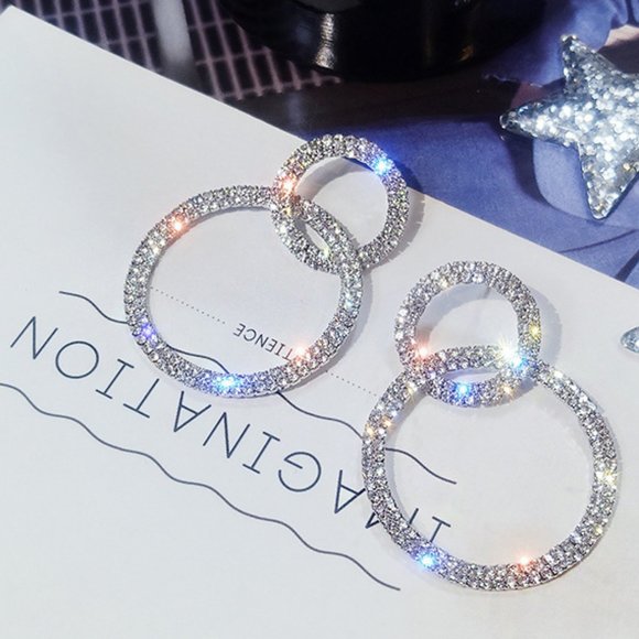 Long Zircon Dangle earrings - Picture 2 of 4